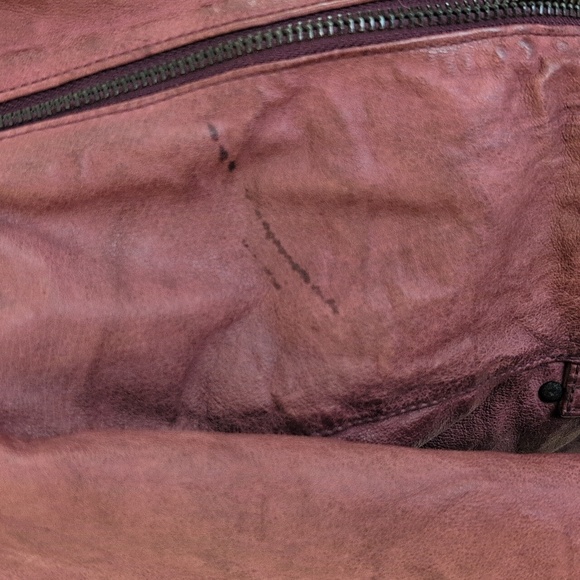 Levi's, genuine leather jacket, Capital, maroon, size M - Picture 9 of 16